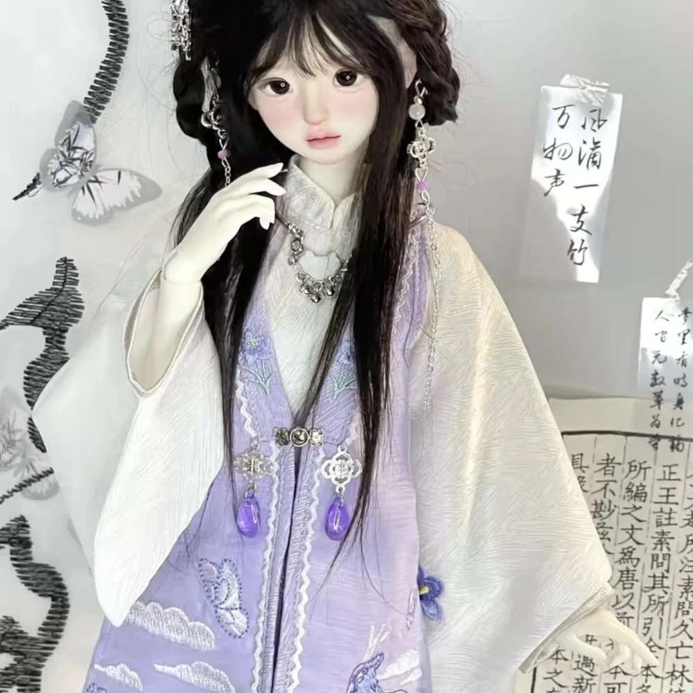 1/4 Doll's Clothes Suit for 45cm Bjd Doll Chinese Ancient Style Hanfu Dress Up Play House Girl Toys Doll Accessories, No Doll