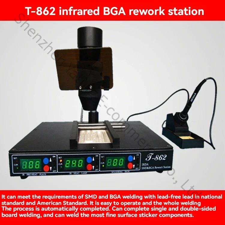 120x120mm T-862++ Motorized Infrared BGA Rework Station-Tools for Repairing,Testing,and Desoldering Electronic Device Motherboar