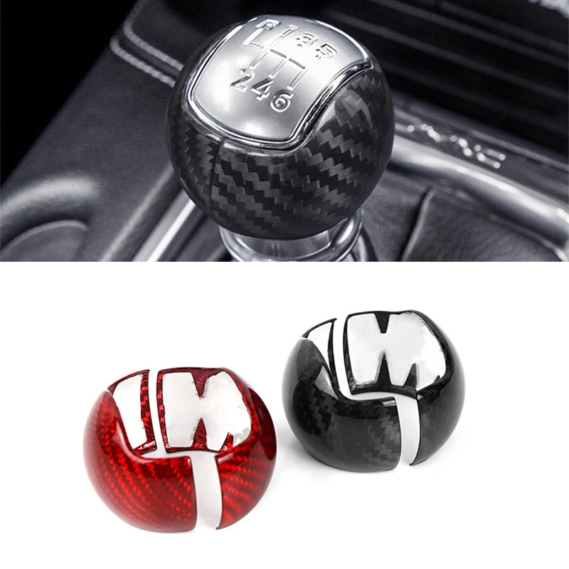 

For Ford Mustang 2015-2023 Gear Shift Knob Cover Carbon Fiber Accessories Manual Gear Shift Knob Trim Car Stickers