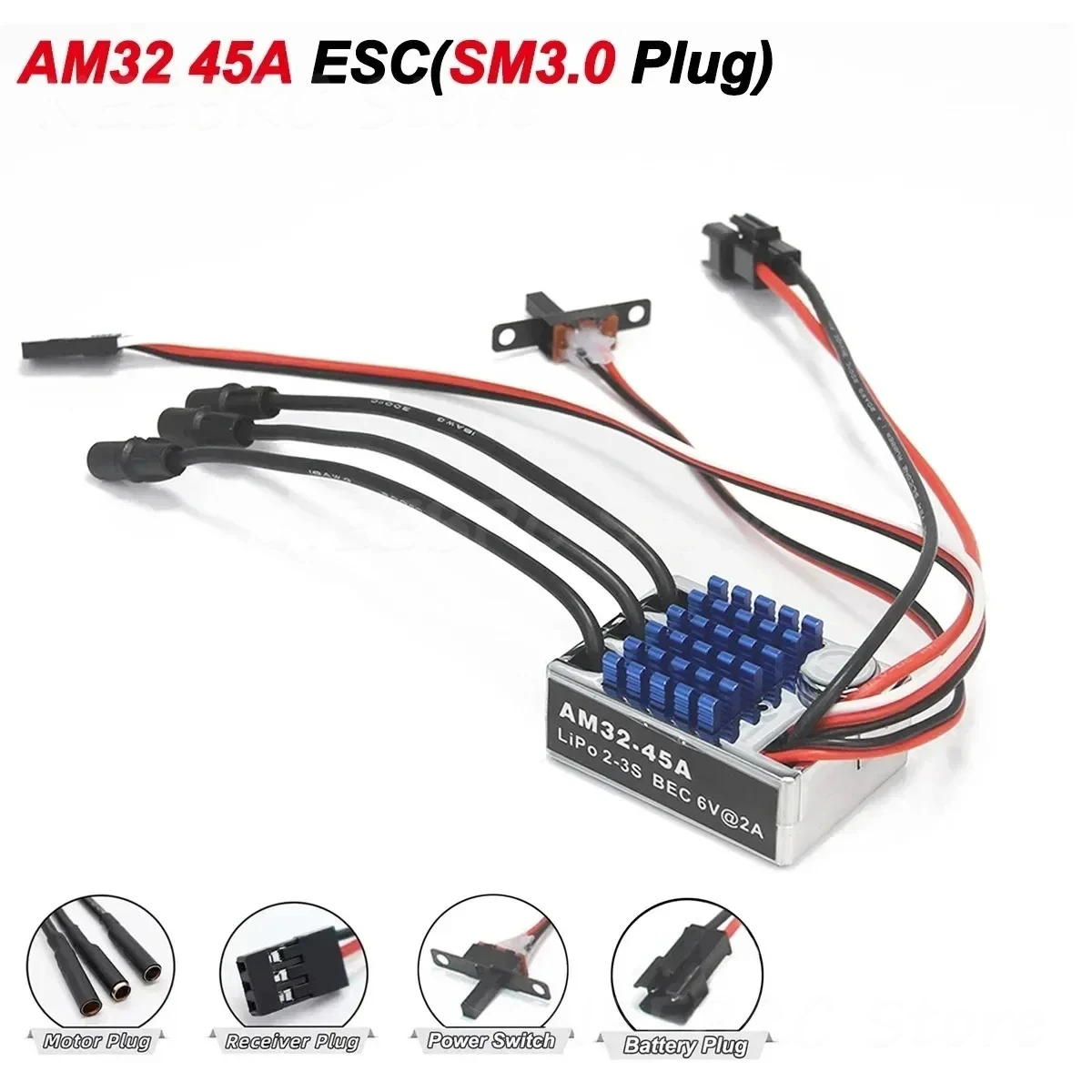 1/12 RC MN Auto MN82 MN99 MN168 MN78 Upgrade Kit 2322 2600KV 3500KV Borstelloze Motor AM32 45A ESC SM3.0/T Plug Model DIY Onderdelen