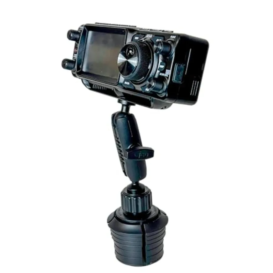

Yaesu FTX-1 Icom IC-705 IC-706 IC-7000 IC-2820 ID-4100 or IC-7100 Heavy Duty Cup Holder Mount