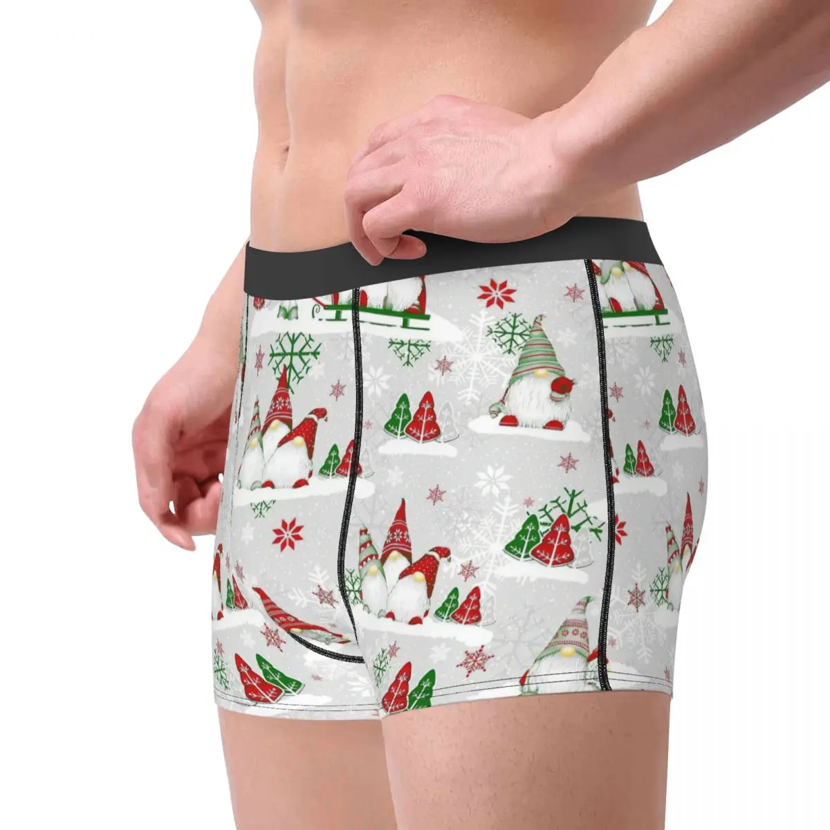 Men Merry Christmas Gnomes Boxer Shorts Panties Soft Underwear Nordic New Year Homme Humor Plus Size Underpants