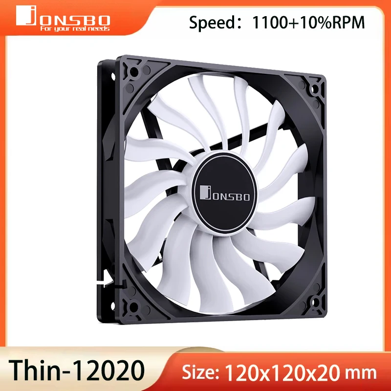 

JONSBO 12020 Вентилятор корпуса компьютера 120 мм Маленький 3-контактный тонкий тихий вентилятор-кулер для корпуса процессора Корпус ПК