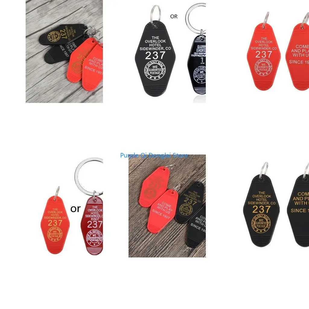 L21E Hotel Motel Keychain Hotel 237 for Key Ring Charms Hotel for