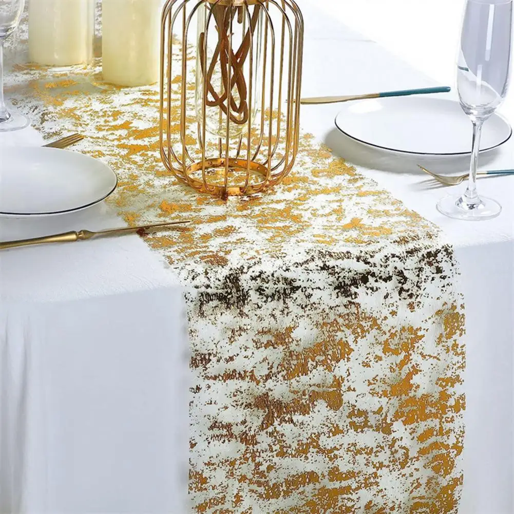 

Christmas Table Decor Wedding Arch Decoration Golden Glitter Table Runner Durable Fine Workmanship for Weddings Christmas Home