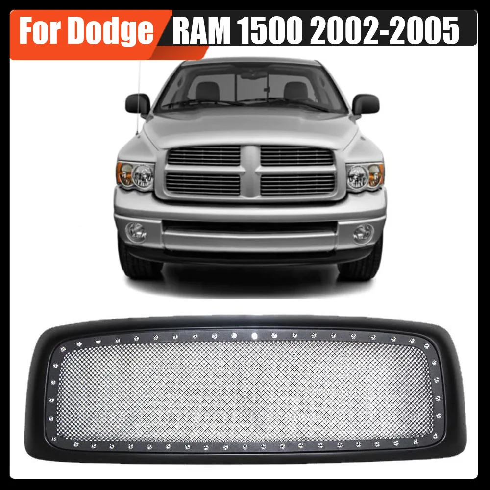 

Racing Grills Decoration Car Front Grid Racing Grills ABS Matte Black Trim Cover Bumper Grille For Dodge RAM 1500 2002-2005