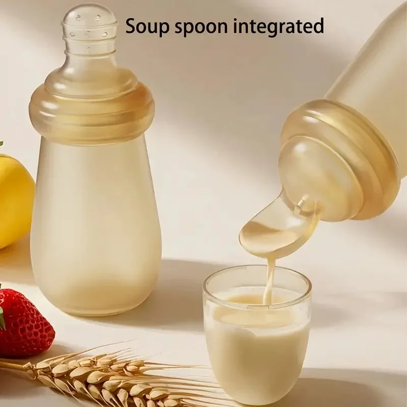 

Бутылочка для кормления с фруктовым пюре для молодежи, рисовой каши, силиконовый материал — поставляется с 1 сменными головками и крышками.