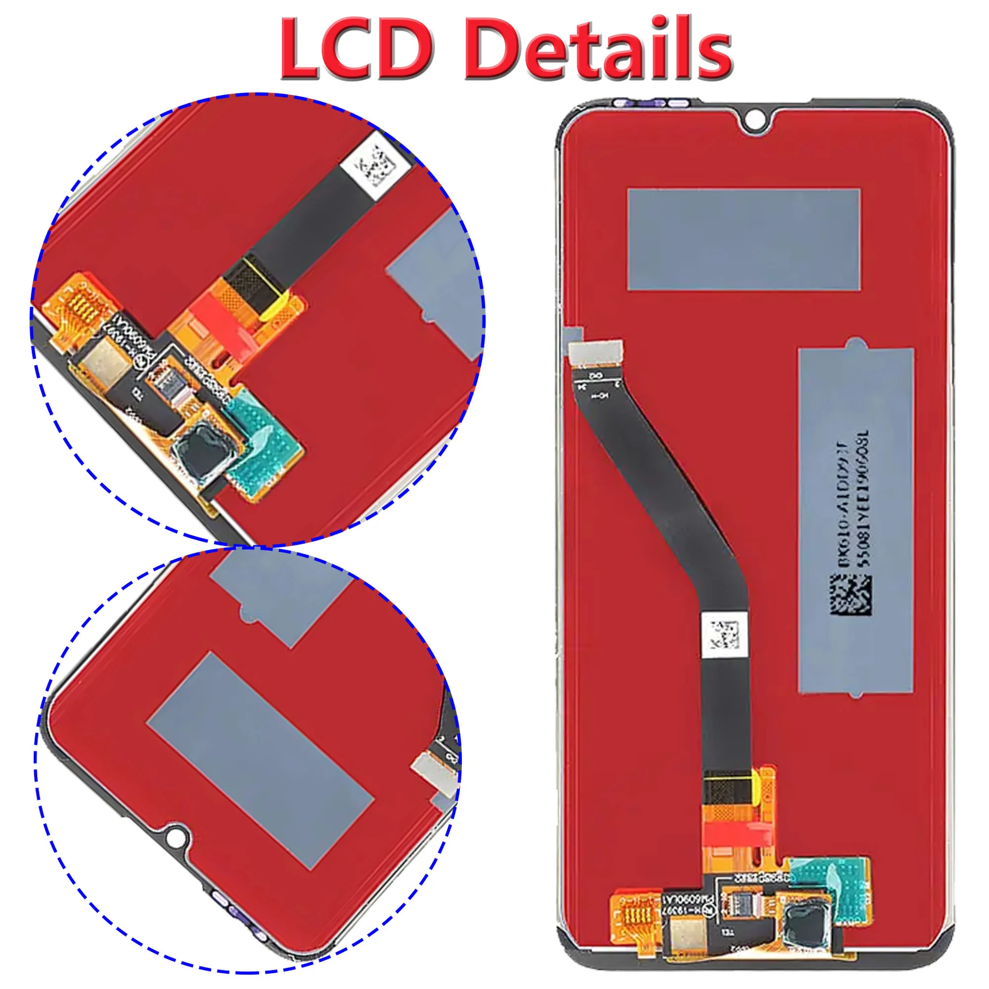 Pantalla Full With Frame For Mobile Phone HUAWEI Y6s 2019 Lcd Display Touch Screen Replacement Repair Parts  JAT-L41 L28 LX1 LX3