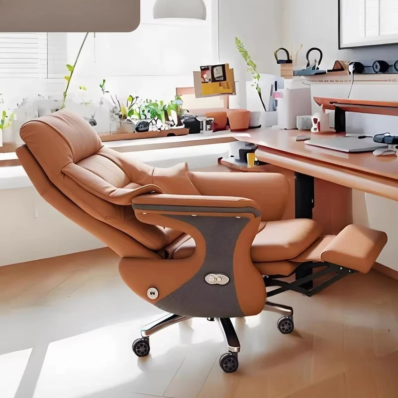 

Деловое кожаное кресло босса с откидной спинкой, президентское сиденье, удобное сидячее электрическое массажное офисное кресло