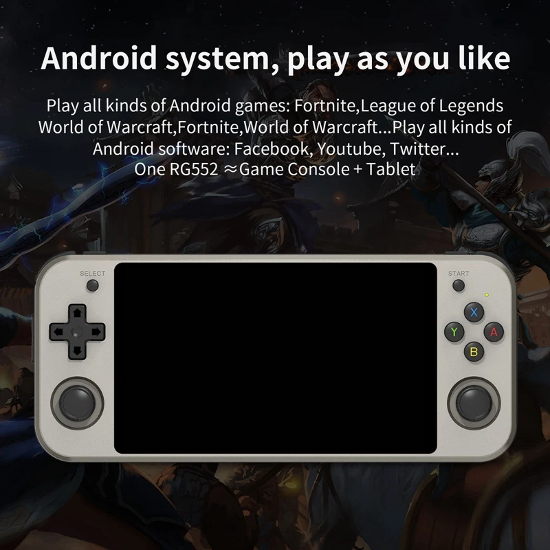 Console de jeu vidéo rétro RG552 5,36 pouces IPS 1920X1152 16G double système Android Linux (B, prise UE)