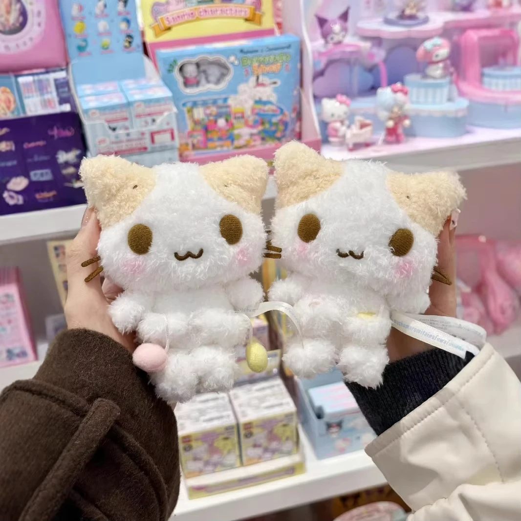 Uroczy breloczek z pluszową lalką w kształcie kota z pianki marshmallow, kreskówkowy, kawaii, zawieszka, akcesorium do torebki dla dziewczyn w stylu Y2K, zabawka, prezent urodzinowy