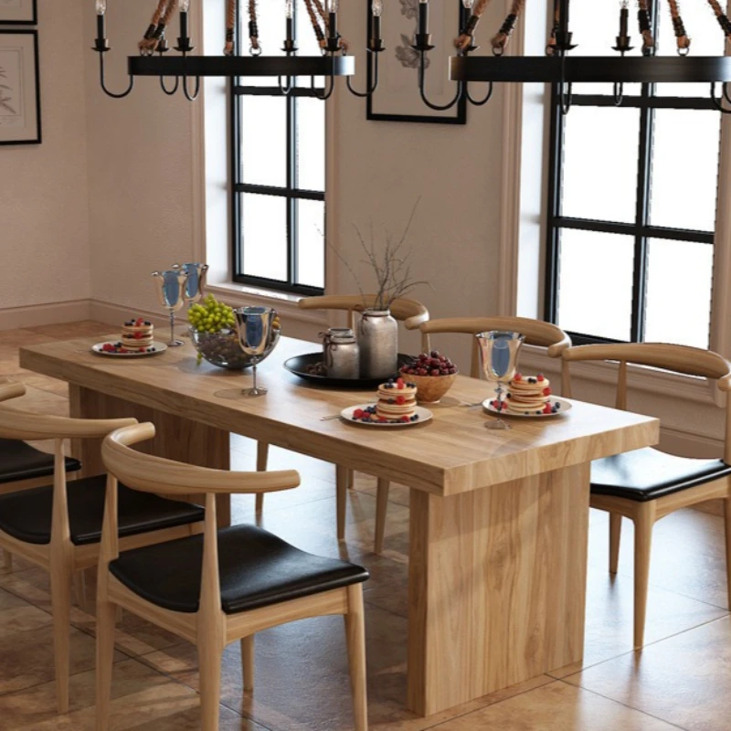 

Винтажные обеденные столы для гостиной, обеденные столы из массива дерева в скандинавском минималистском стиле, чайный офисный стол, мебель для дома Esstisch HQ40CZ