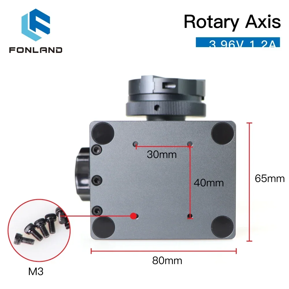 Fonland DAJA Rotary Axis with DM442 Driver Fiber Laser Engraver Marking Machine Rotation Tool for 360 Round Metal Adjustable