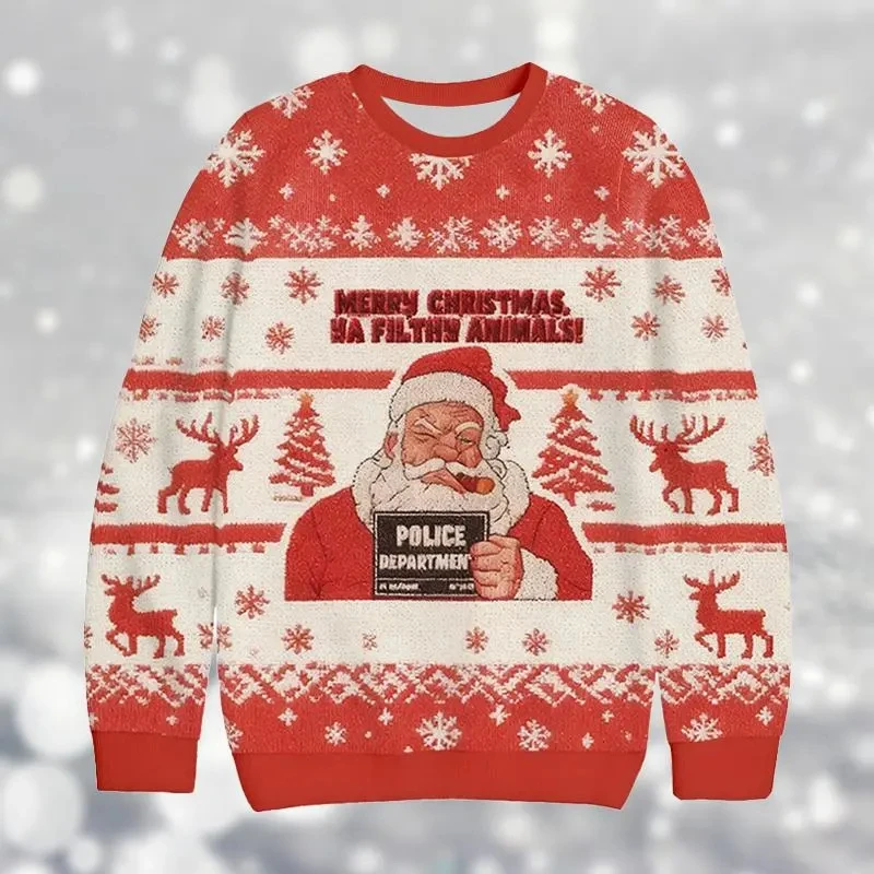 مضحك عيد الميلاد سترة قبيحة تأثيري سانتا كلوز الحيوانات الأليفة أنيمي الكرتون 3DPrint Harajuku البلوز مضحك كم طويل عيد الميلاد سترة #5