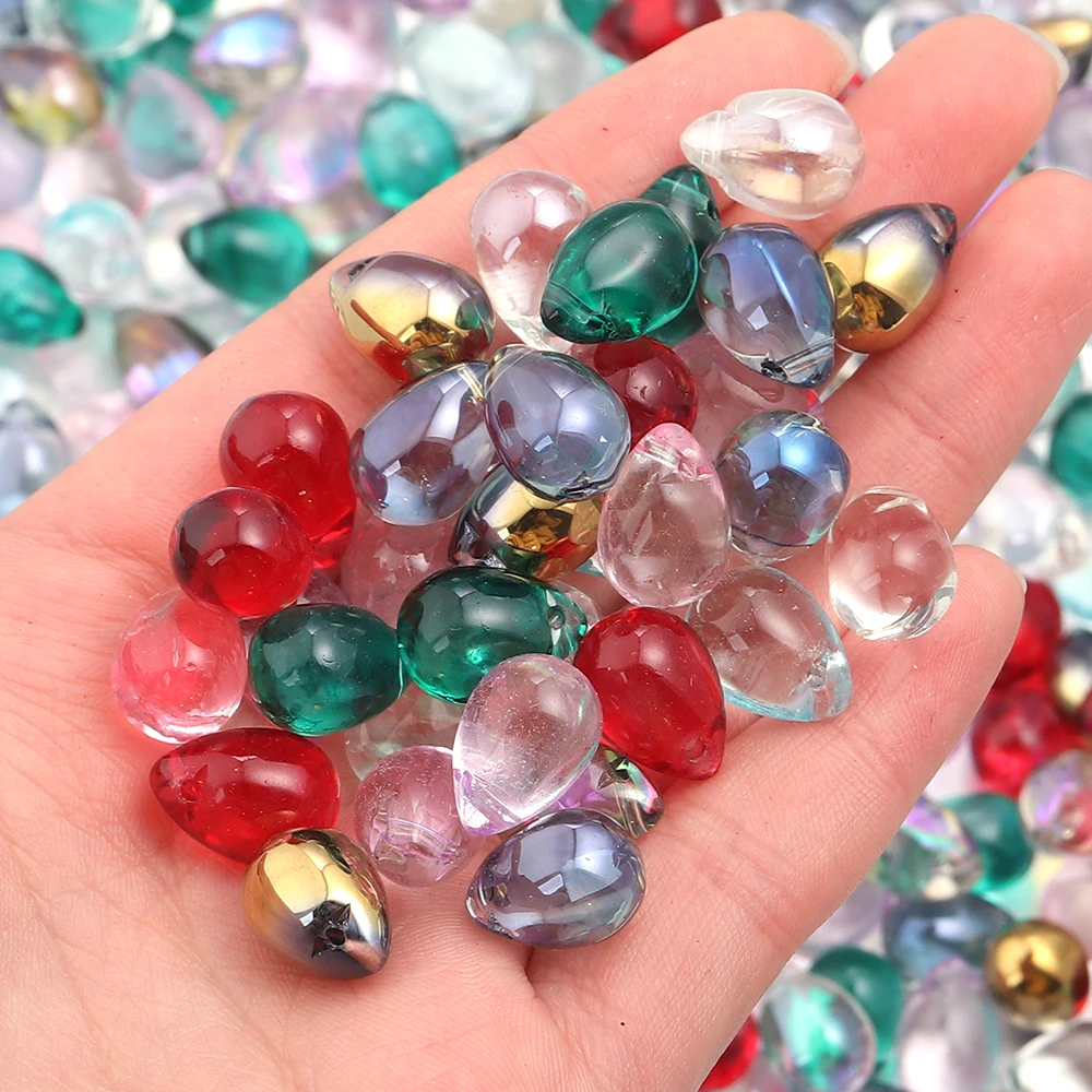 

50pcs Water Drop Shape Crystal Beads 9.5x14mm Glass Loose Beads For Jewelry Making DIY Bracelets Necklace Earrings Accessories