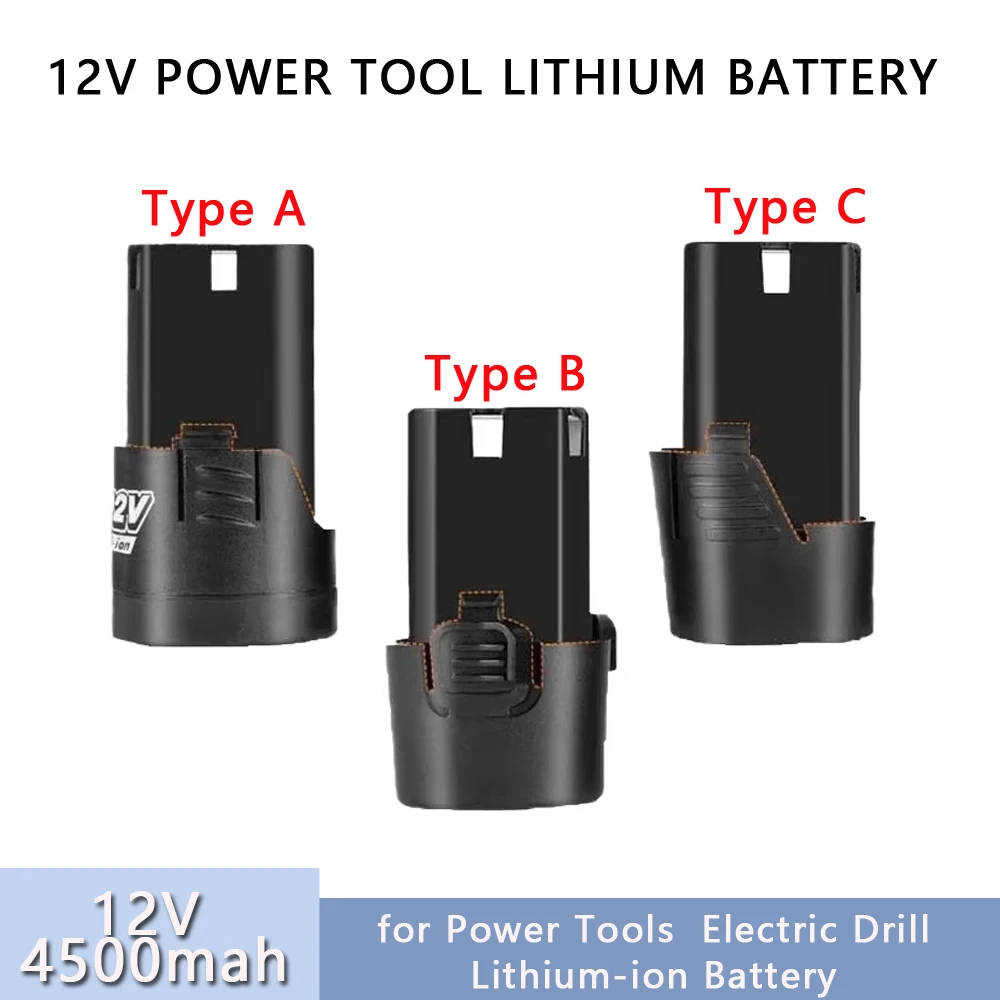 

18650 lithium-ion Battery 12V Electric Screwdriver 4500mAh Rechargeable Battery Electric Drill Tool 12V ﻿