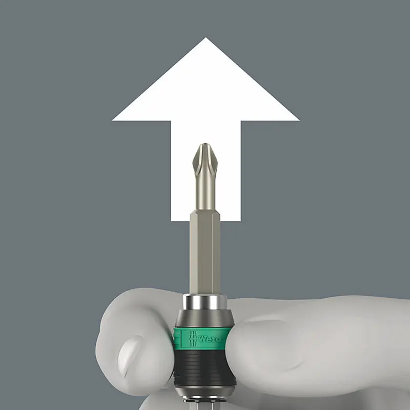 Imagem -05 - Chave de Fenda de Travamento Automático Wera Suporte de Bits com Rapidaptor Mandril de Liberação Rápida Alça Hexagonal 813r 816r 816ra 817r