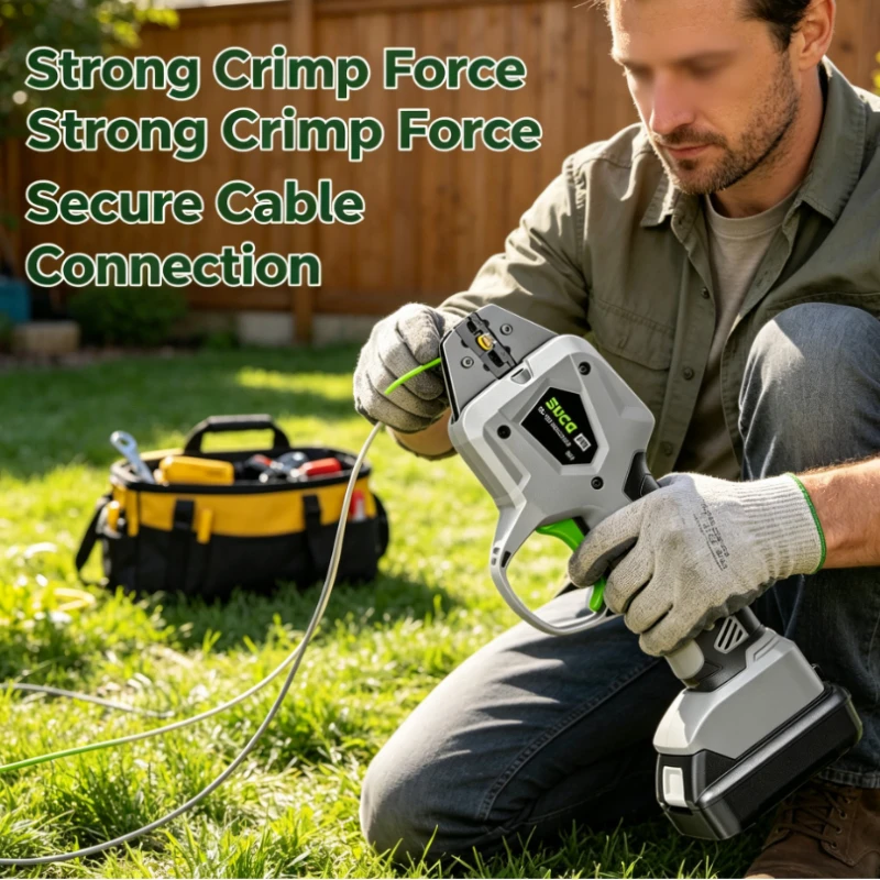 Electric Terminal Crimping Pliers With Lithium Battery And Ergonomic Handle For Wire Connection In Electrical Installation
