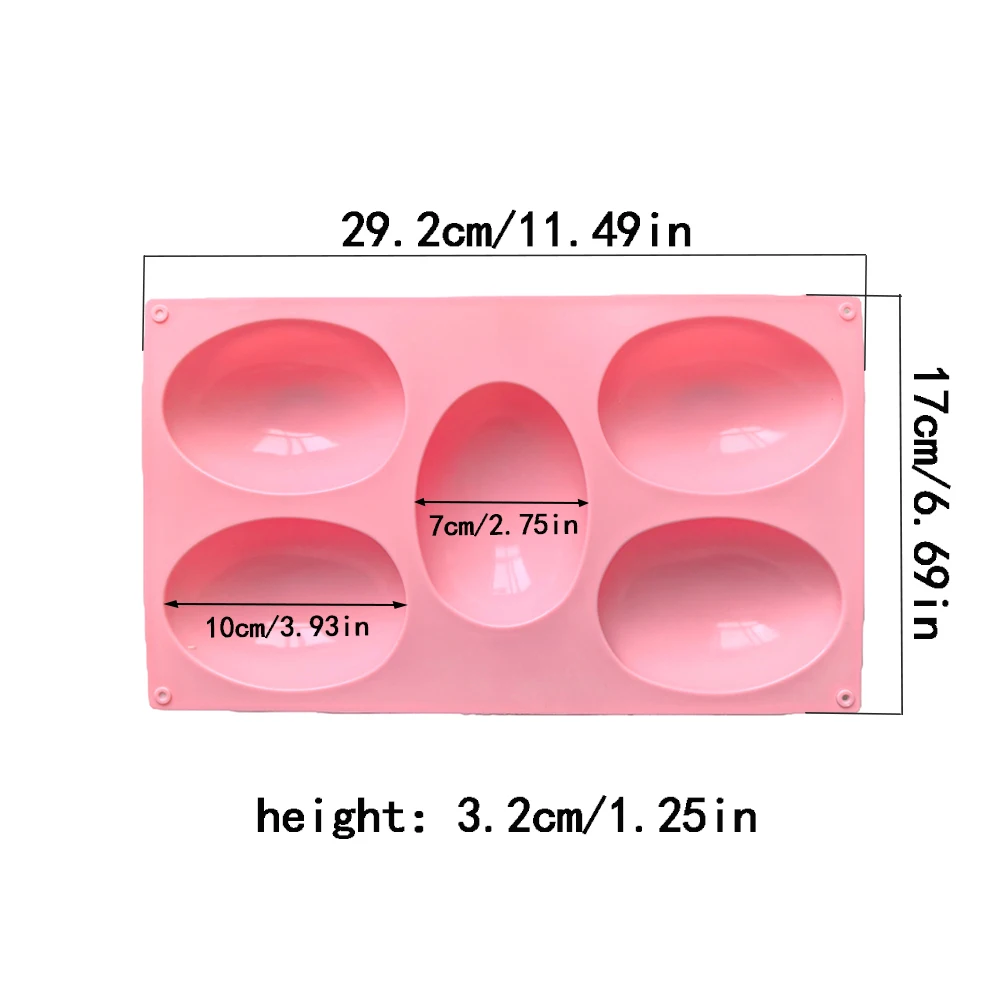 1 piece of Easter egg shaped silicone cake mold with 5 cavities, used for DIY candy, chocolate, jelly, and gummy making - view 4