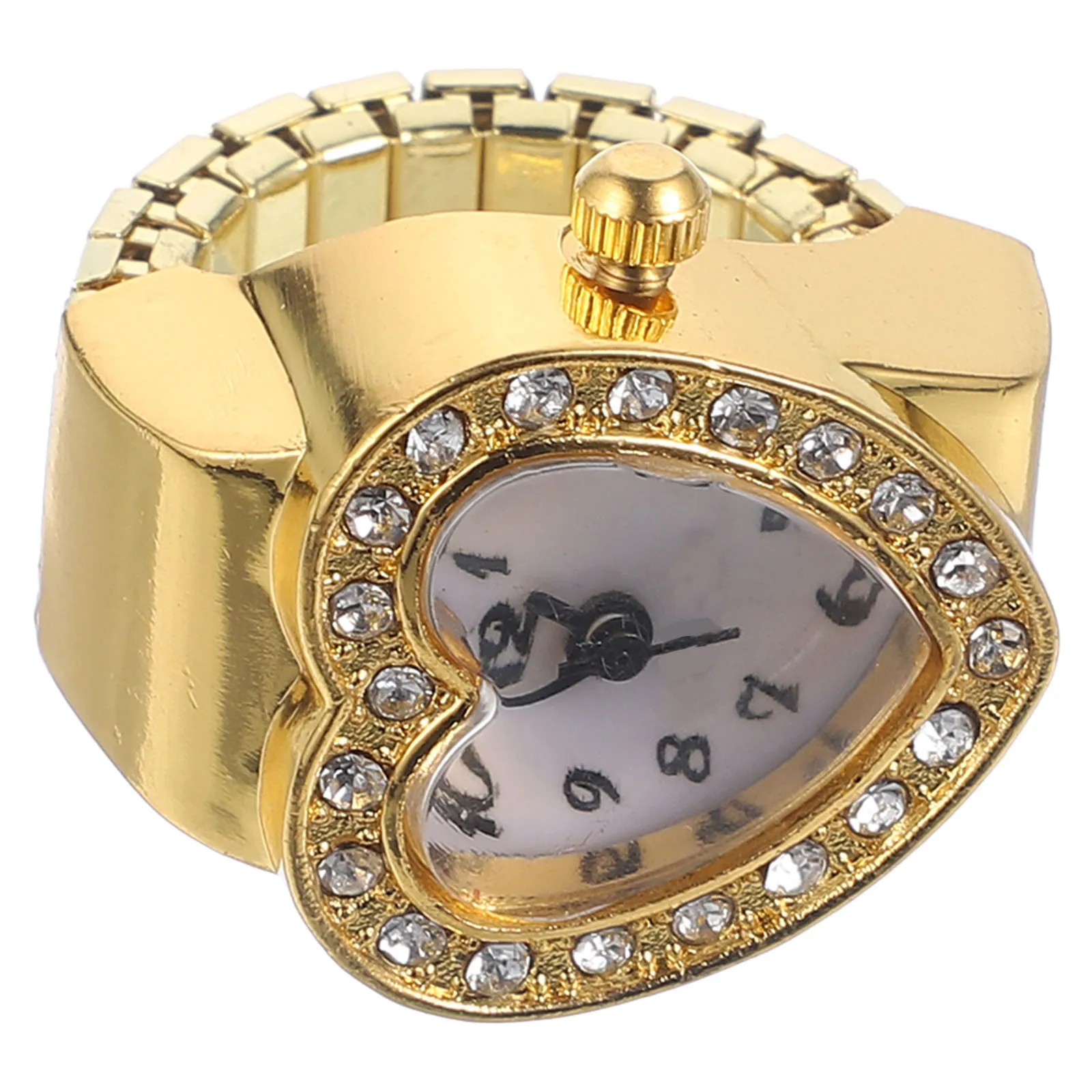 Reloj en forma de corazón para mujer y hombre, relojes Vintage a la moda, tamaño perfecto, la mayoría de los dedos, reloj de dedo de cumpleaños, regalos de anillo