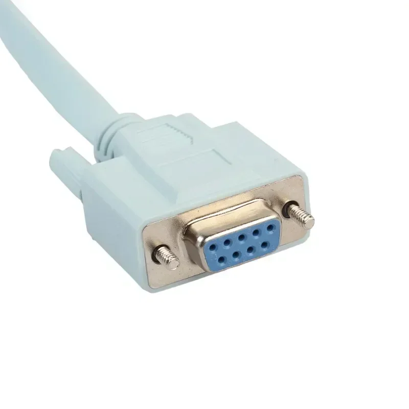 Cable de consola USB RJ45 Cat5 Ethernet a Rs232 DB9 puerto COM enrutadores rollover hembra serie Cable adaptador de red azul