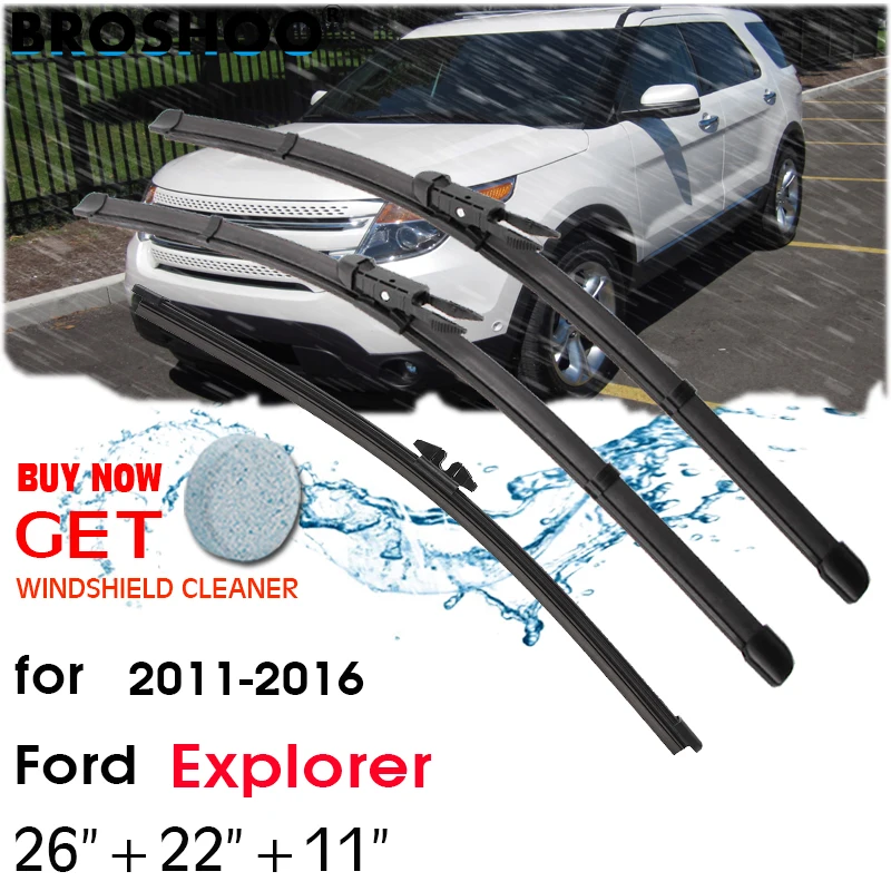 BROSHOO Windshield Windscreen Wiper Blades For Ford Explorer 2011 2012 2013 2014 2015 2016 Front Rear Window Wiper 26\