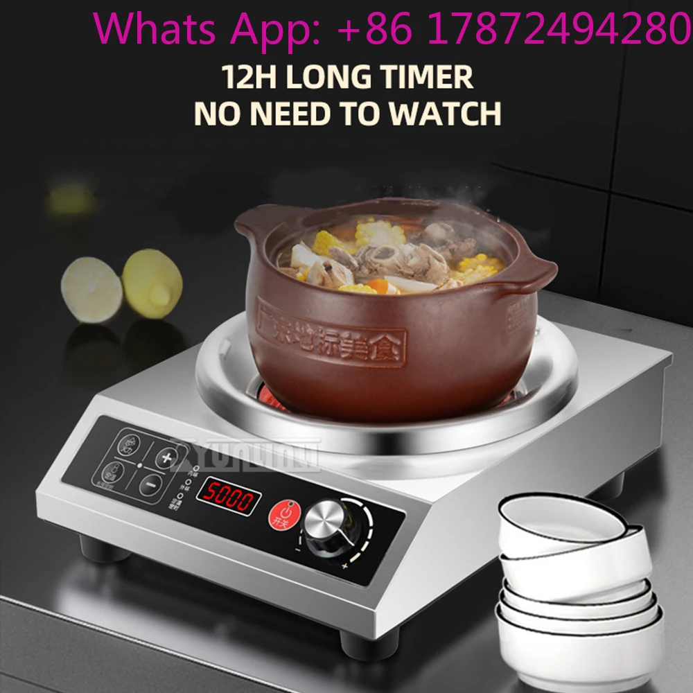 5000W Concave Cooker High-power Ceramic Cooker Electric Ceramic Stove Stainless Steel Stir Fry Stove