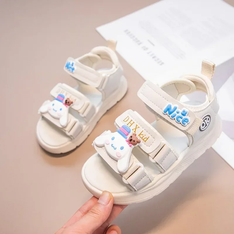 

Sanrio Kawaii Fashion Children's Sandals Beach Shoes My Melody Cinnamoroll Cartoon Anime Character Accessories Free Shipping