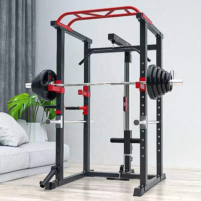 Adjustable Power Rack Stand Gym Weightlifting Smith Machine & Squat Rack