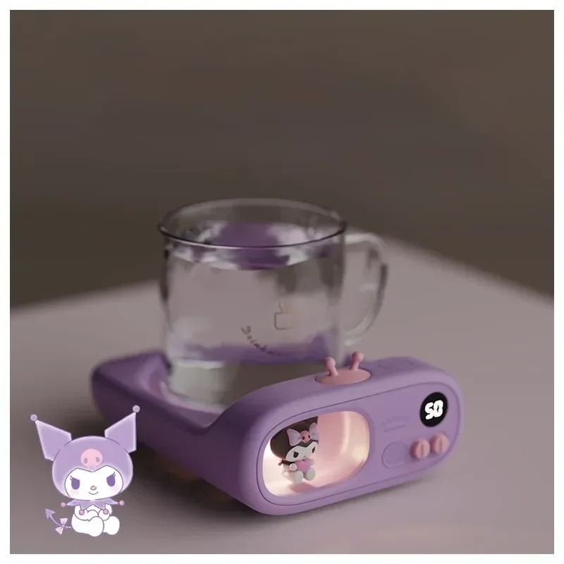 

Sanrios Cartoon Cinnamoroll Kuromi Model Doll Thermostatic Coaster Cute Heating Base Coaster Cup Mat Kawaii Heated Milk Cups