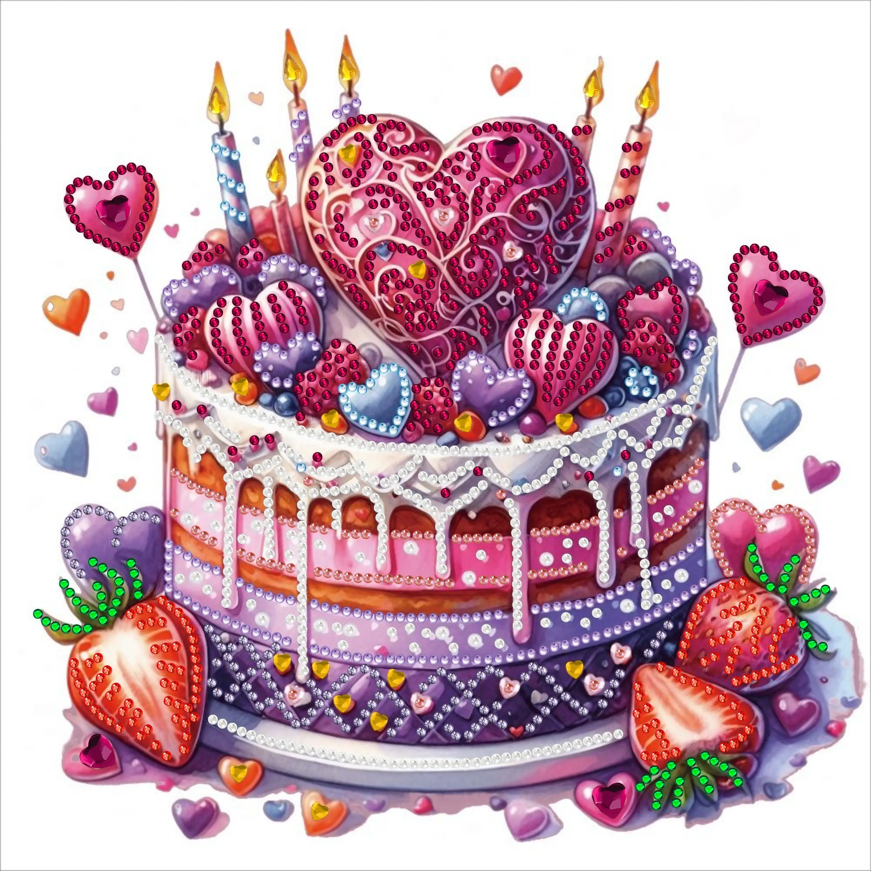 

GATYZTORY Special Shaped Diamond Painting New Birthday Cake love 5D DIY Diamond Art Painting Kit Gift Drill Home Wall Decoration