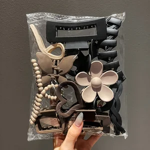 11pcs Women's High-end Frosted Clip Set Women's Back Head Hair Shark Clip Headwear