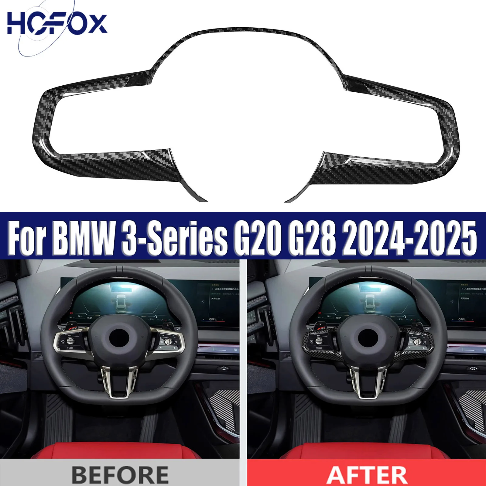 Steering Wheel Button Frame Cover Trim For BMW 3-Series G20 G28 2024-2025