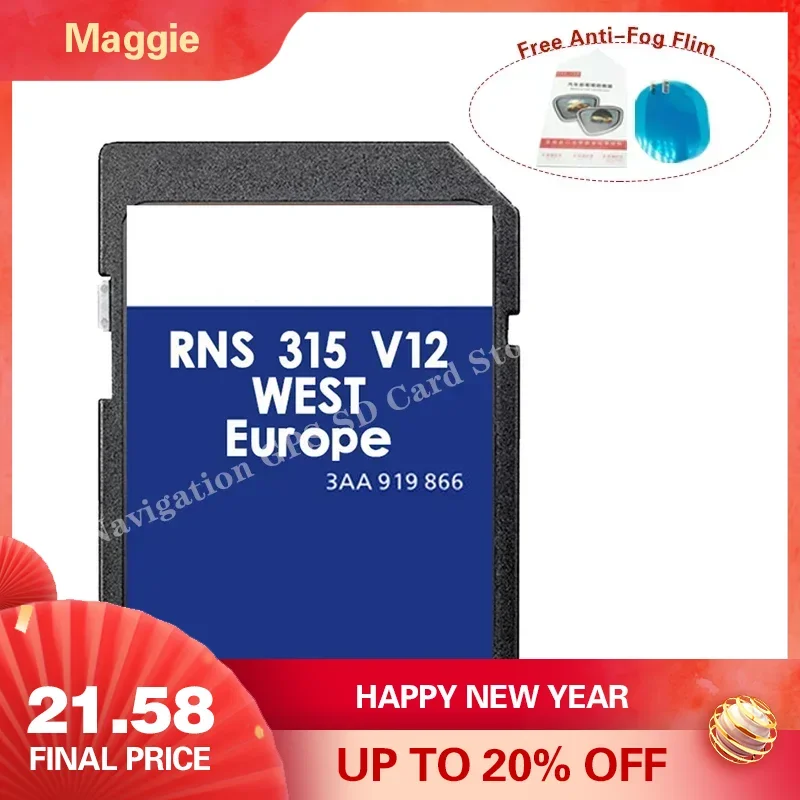 

Free Shiping Delivery RNS 315 Unit AZ Sat Nav V12 West Map Navigation Update 2020 2021 GPS Map Card