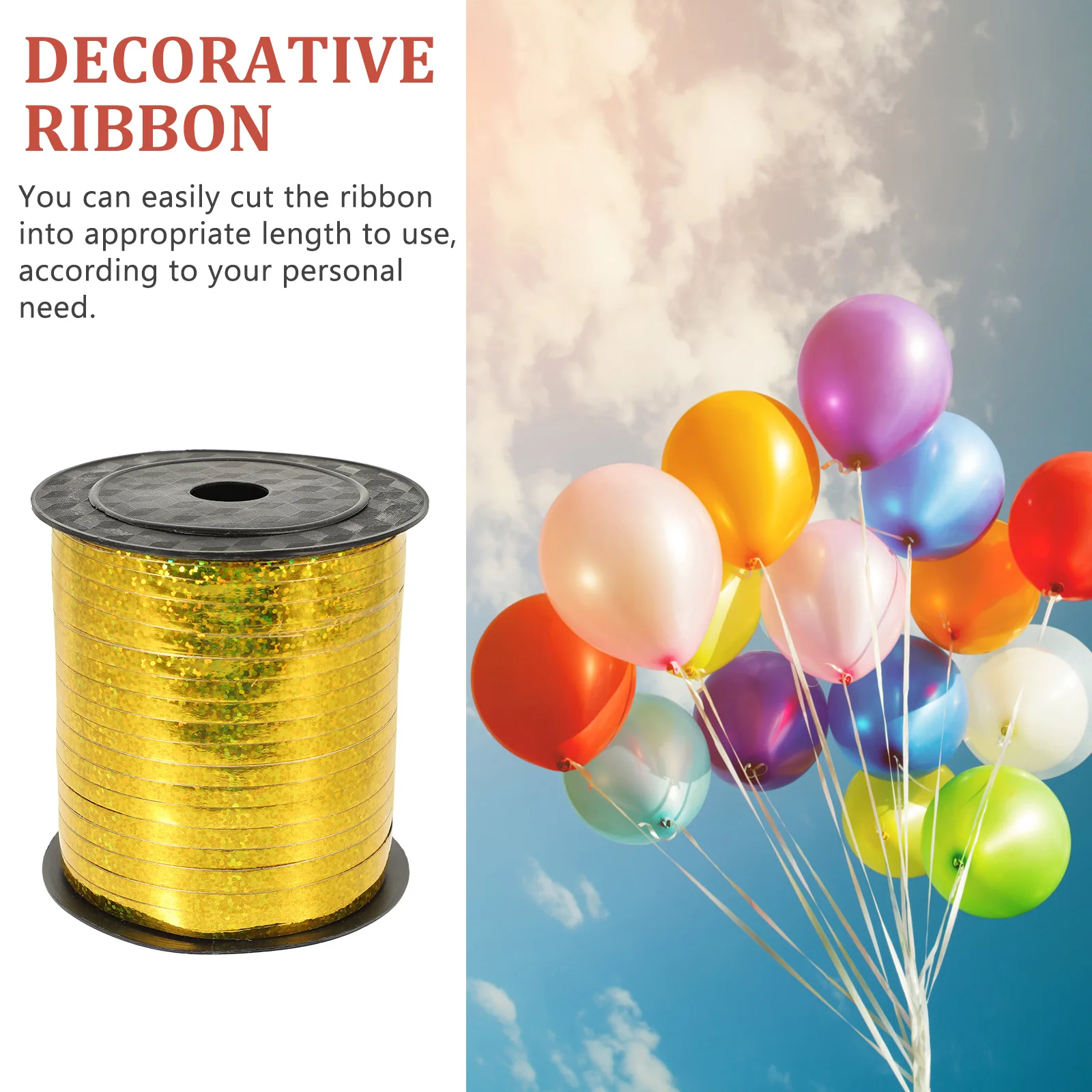 

Ribbon for Wrapping Laser Decoration Balloon Ribbons Party Decorate Pvc Plastic