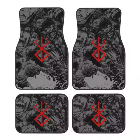 Anime Berserk Car Floormat Heavy Duty Front Rear Rubber Floor Mats Carpet Floor Protection Fits Most Vehicles