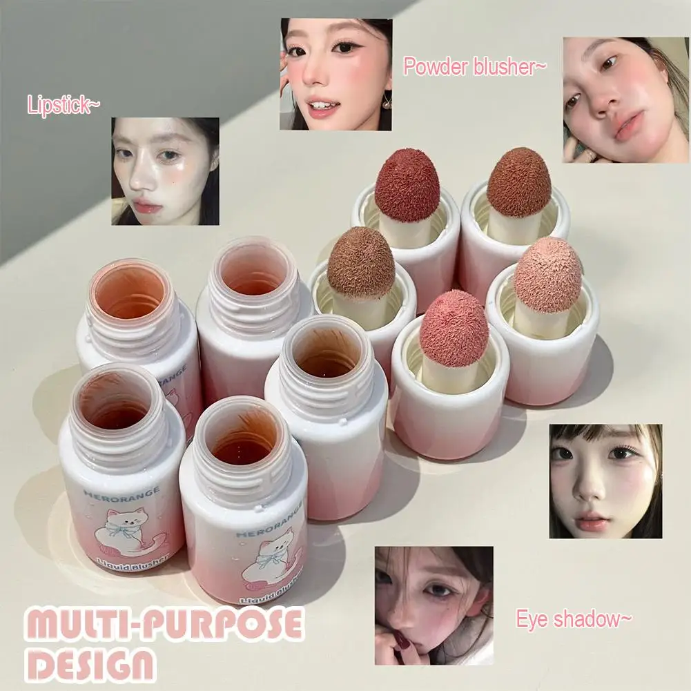 1 pz fard liquido viso opaco trucco fard con pennello velluto duraturo rossetto punta facile cosmetici spugna colore fare S6L5