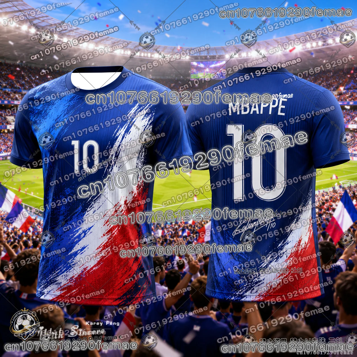 26-27 France Fan Collection Soccer Jersey Special Edition Quick Dry Breathable Comfortable Football Sports Tee for Kids Adults