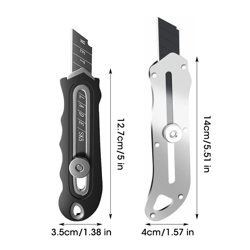 Durable Industrial Utility Knife,Replaceable High Carbon Steel Blade,Stainless Steel Paper Cutter,Office Art Student Supplies