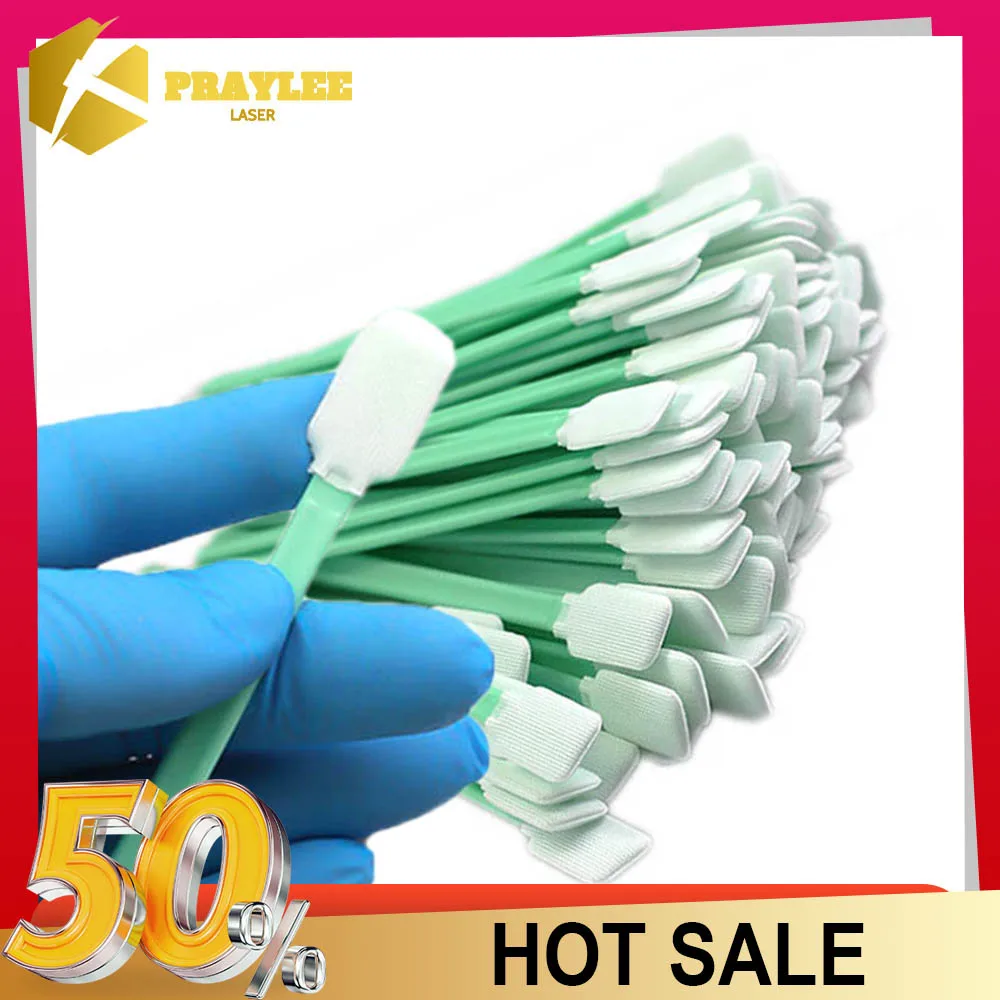 Praylee 100PCS Industry Cotton Micro Swab for Fiber Laser Head Lens and Mirrors Cleaning Dus Off