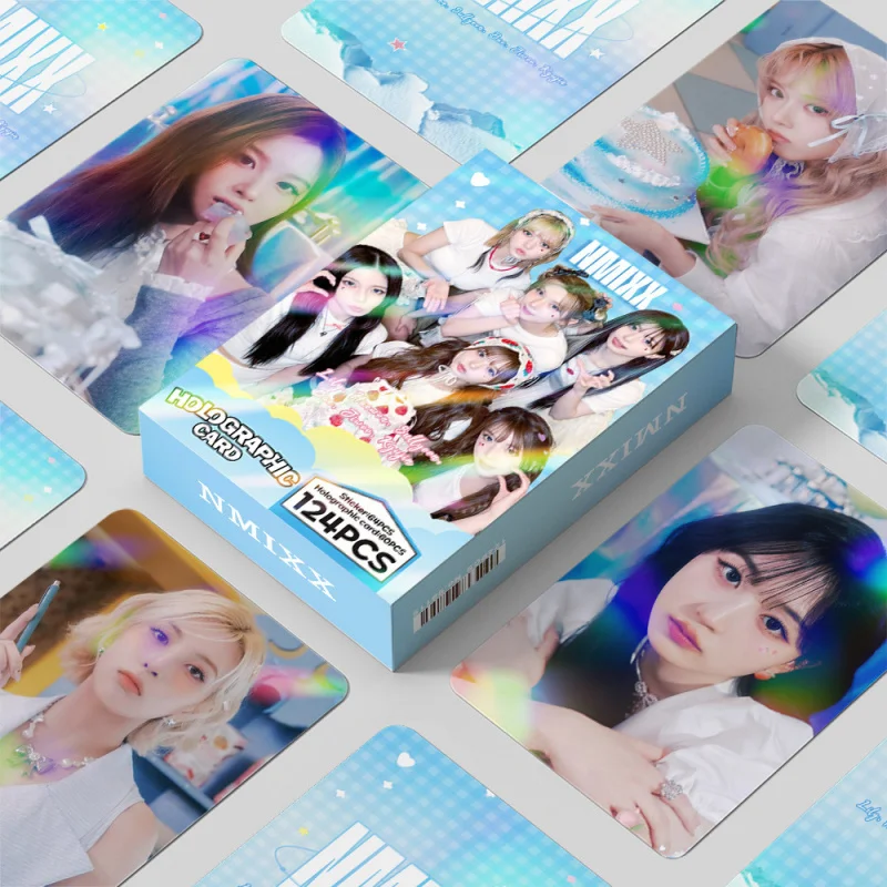Cross-border exclusive supply, in-stock and hot-selling124ZhangNMIXXK-pop girl group laser flash card starKPOPPeripheralLOMOMini