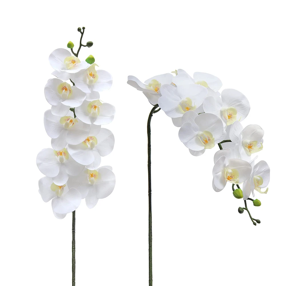زهور الأوركيد الاصطناعية 69 سنتيمتر فالاينوبسيس الجذعية النباتات وهمية لترتيب الطاولة غرفة المنزل ديكور الحفلات محور الزفاف