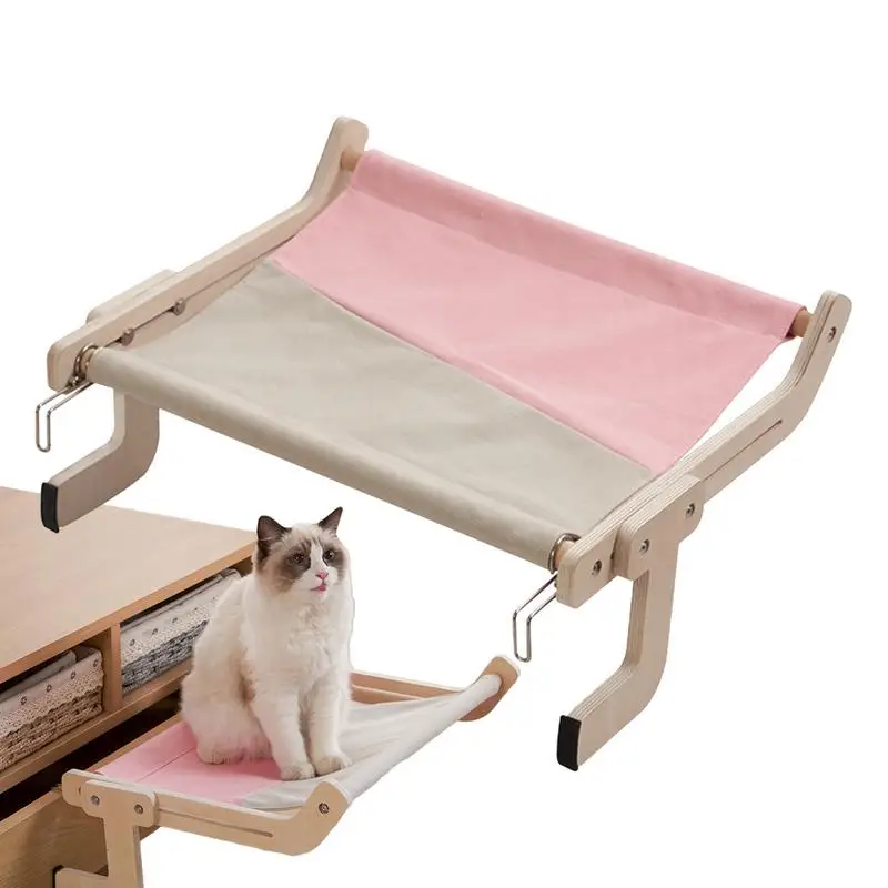 

Cat Window Perch Pet Shelf Nest Beds Cordless Cat Hammock Window Seat For Indoor Cats Adjustable Wooden Cat Bed For Cat Supplies