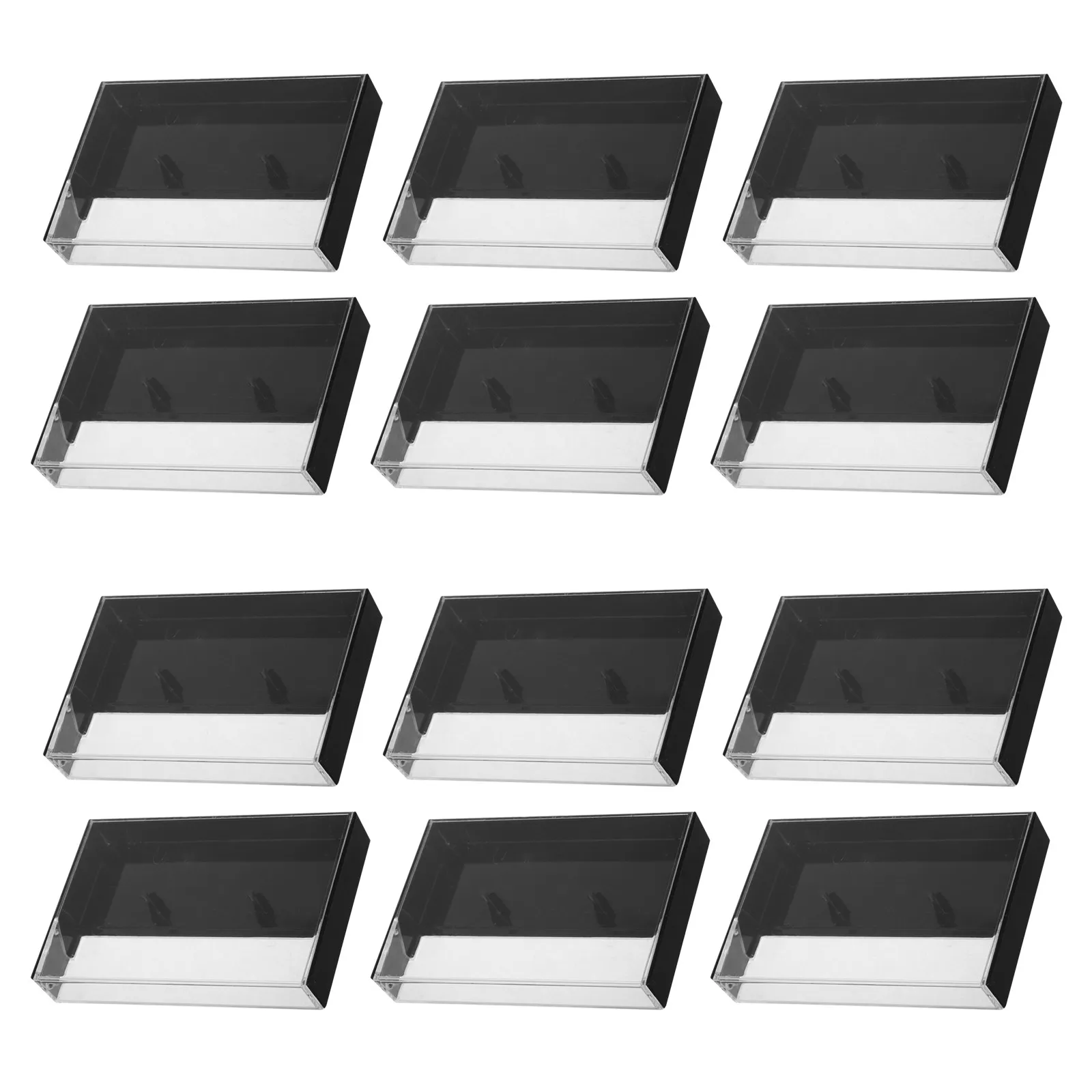 12Pcs Clear Cassette Tape Storage Organizer Vintage Plastic Tape Boxes Dustproof Display Collection Case
