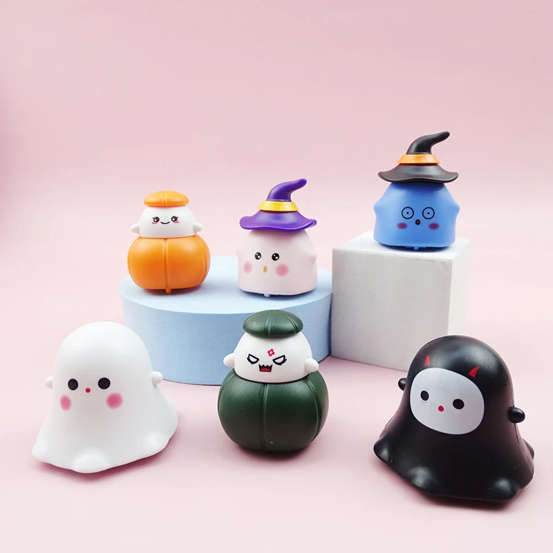 5Pcs/bag Cartoon Mini Halloween Q Version Pull Back Car Toys Kids Cute Wacky Toy Car Holiday Party Decoration Children Fun Gifts