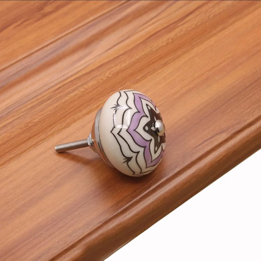 White Floral Pumpkin Shape Cabinet With Screw Furniture Hardware Wardrobe Door Knobs Drawer Handles Cabinet Knob Pull handles