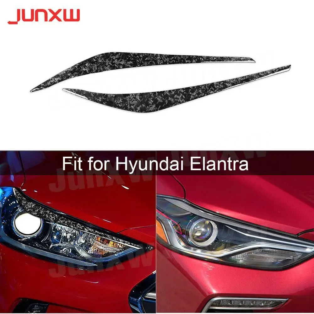 

Carbon Fiber Front Lamp Eyebrow Headlight Covers for Hyundai Elantra 2016 2017 2018 Car Front Lamp Styling