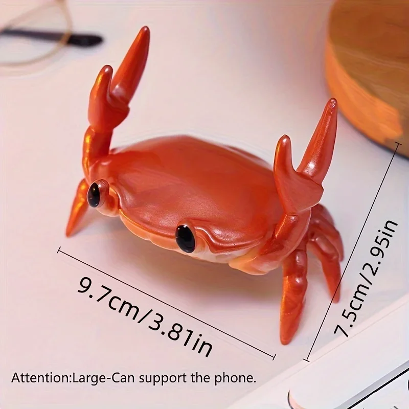 Personality 3D Crab Weight Lifting Phone Holder,Multifunctional Pen Holder Eyeglasses Mobile Phone Stand Desktop Decoration Gift - Image 4