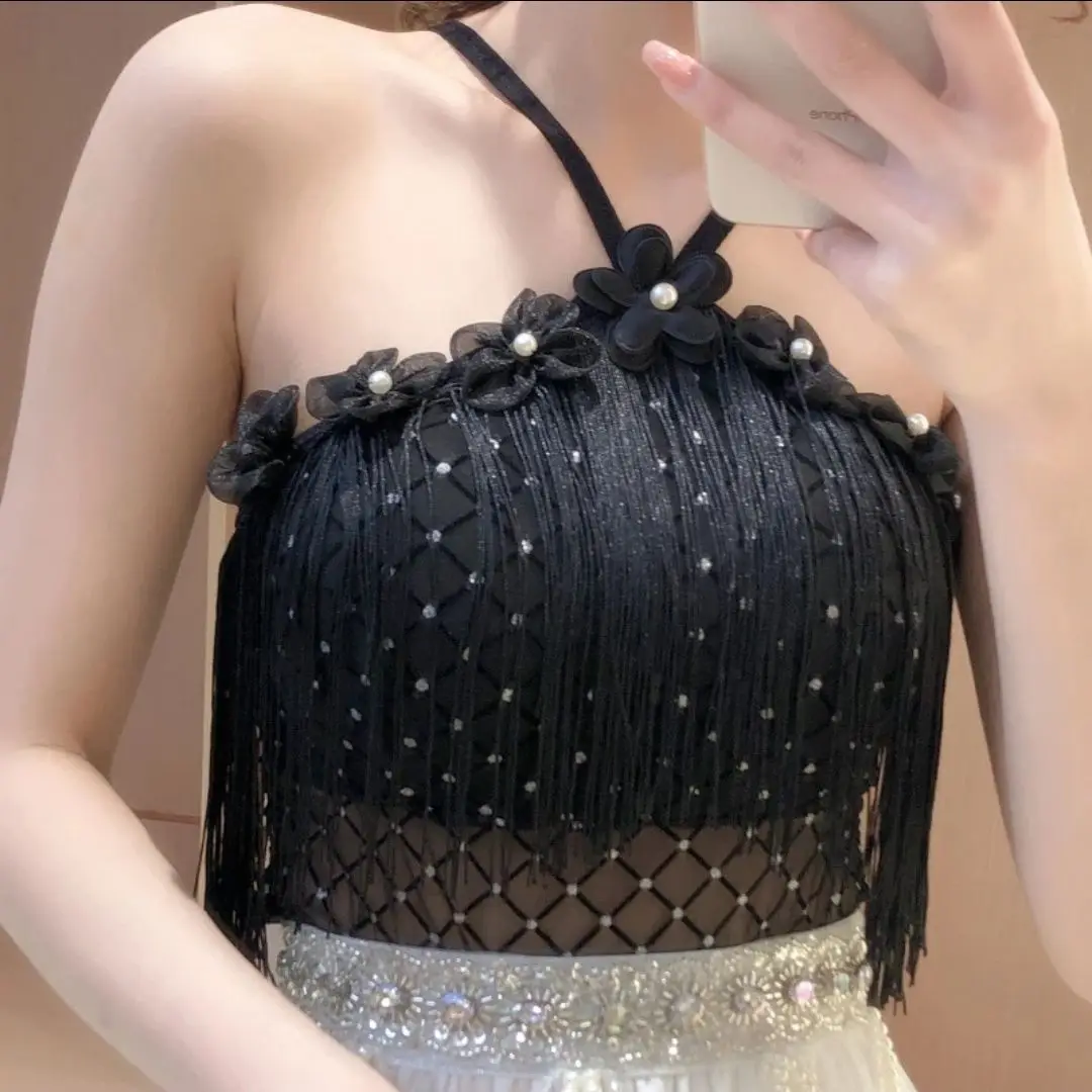 Beautiful Back Heavy Industry Nailing Beads Sweet Hot Sexy Lace Babes Suspender New Wedding Dress Vest Bandeau Lingerie