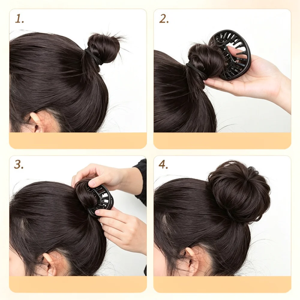 Birds Nest Expansion Clip Synthetic Messy Bun Hairpiece Natural Looking Updo Hairstyle Tool Portable Hair Accessory For Women